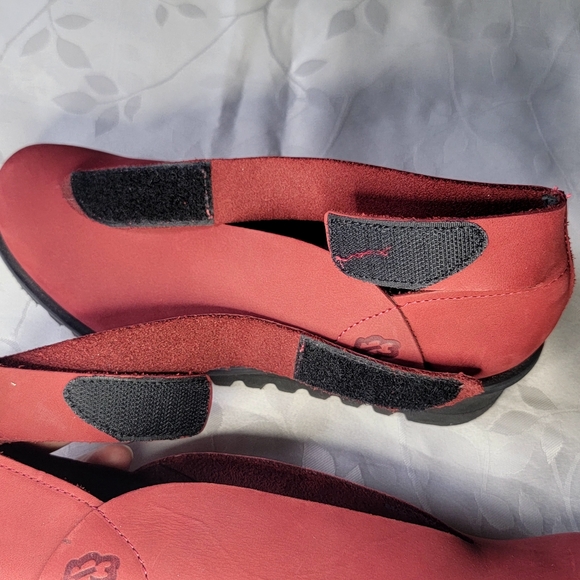 Loints Of Holland Dark Red Leather Ankle Strap Comfort Wedge Shoes Size 7.5 - Picture 14 of 16